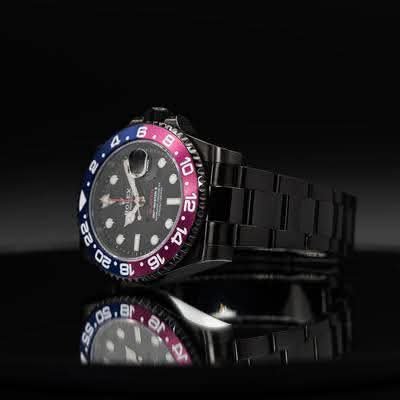 BLAKEN GMT Master I| 40mm 116710 DLC
Coated Blue/Magenta Bezel COMPLETE - Image 9