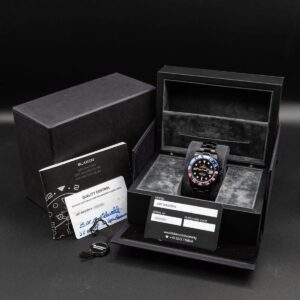 BLAKEN GMT Master I| 40mm 116710 DLC
Coated Blue/Magenta Bezel COMPLETE